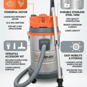 Elephant 35L Wet and Dry Industrial Vacuum Cleaner (VC-35)