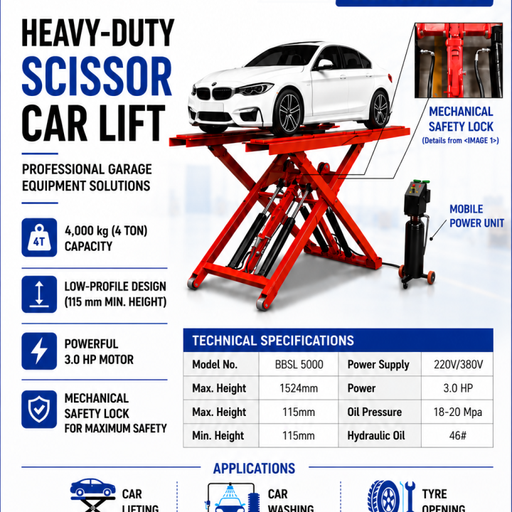 Heavy-Duty Scissor Car Lift BBSL 5000