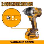 INGCO Cordless Impact Wrench 850Nm CIWLI2085