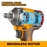 INGCO Cordless Impact Wrench 405Nm  2 Pcs combo kit COSLI23056