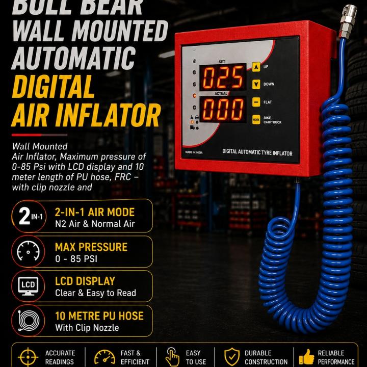 Bull Bear Wall Mounted Automatic Digital Air Inflator BBATI-W-2000-LMV