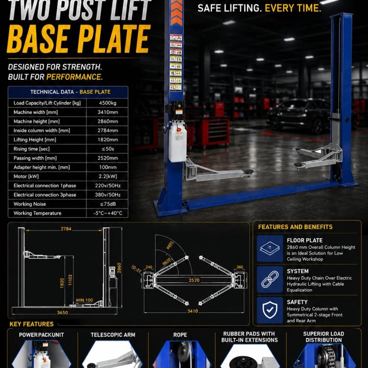 Bull Bear Two Post Lift Base Plate BBTPL5000BP