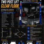 Bull Bear Two Post Lift Clear Floor BBTPL5000CF